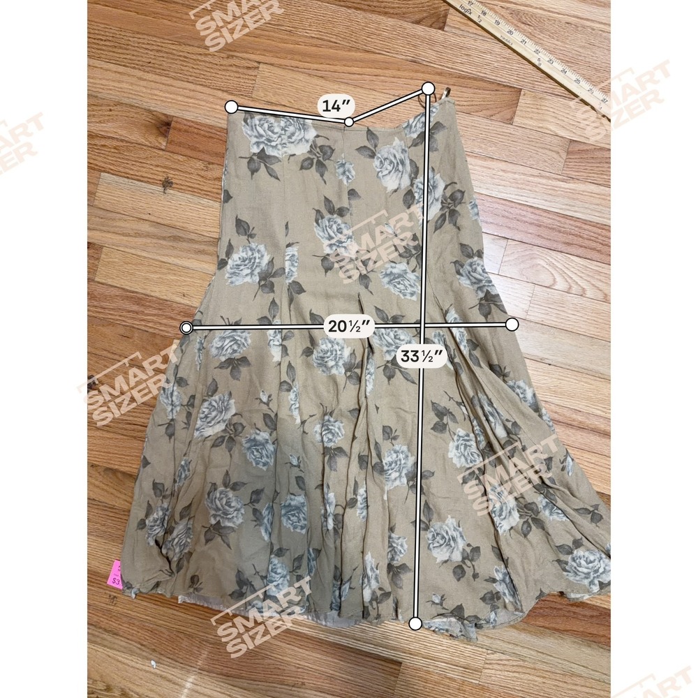 Timeless Romantic Cottagcore Midi Skirt Womens Size 4 Earthy Minimalist Parisian - Picture 7 of 7